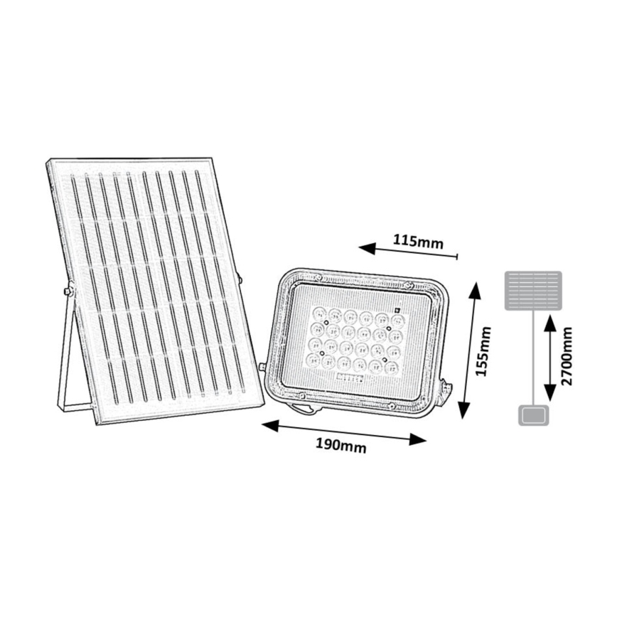 Rabalux - Foco solar LED LED/6,5W/3,2V 3000/4000/6500K 1000mAh IP65