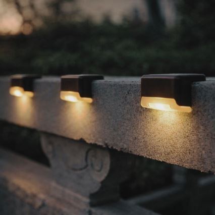 Rabalux - Pack de 4 apliques solares de pared LED con sensor de crepúsculo LED/0,06W/1,2V 300 mAh IP44