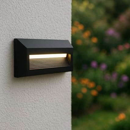 Rabalux - Aplique de pared exterior LED/6W/230V IP65 negro