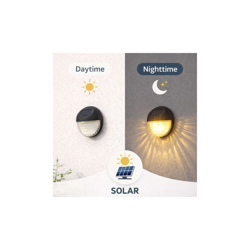 Rabalux - Pack de 2 apliques solares de pared LED/0,06W/1,2V 300 mAh IP44