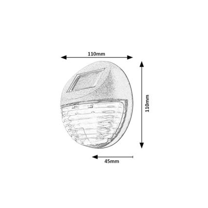 Rabalux - Pack de 2 apliques solares de pared LED/0,06W/1,2V 300 mAh IP44