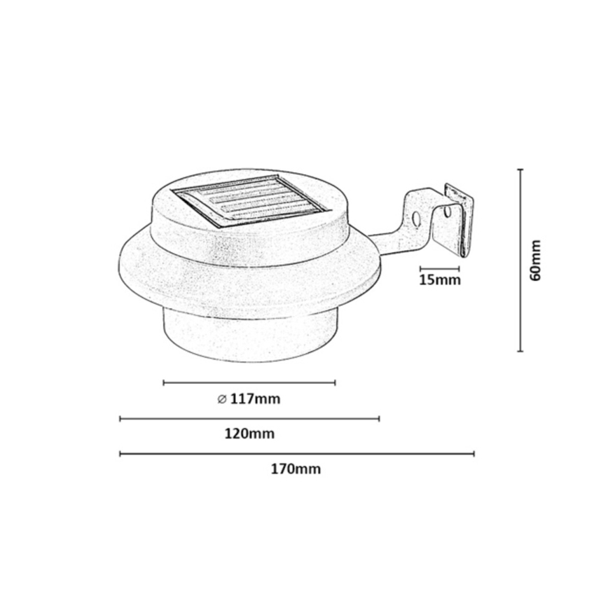 Rabalux - Juego de 2 apliques de pared solares LED LED/0,06W/1,2V 300 mAh IP44