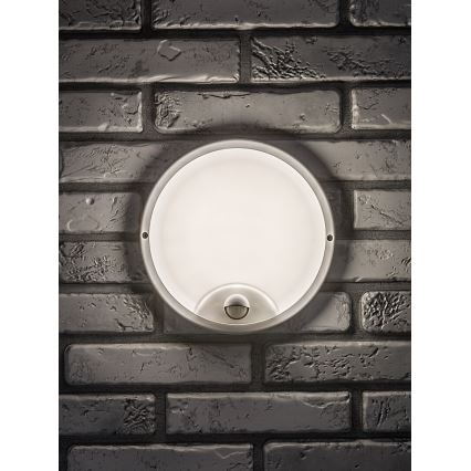 Rabalux - Aplique de pared LED para exterior con sensor, 18 W, 230 V, IP65, blanco