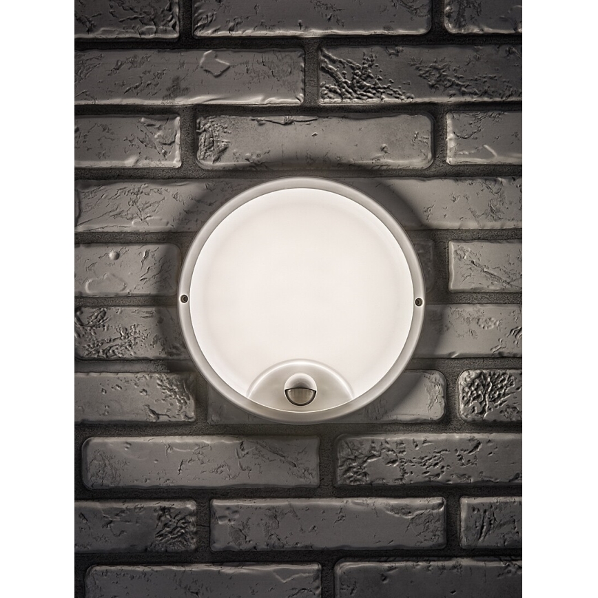 Rabalux - Aplique de pared LED para exterior con sensor, 18 W, 230 V, IP65, blanco