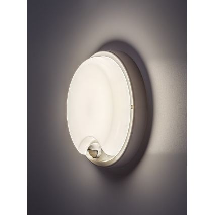 Rabalux - Aplique de pared LED para exterior con sensor, 18 W, 230 V, IP65, blanco