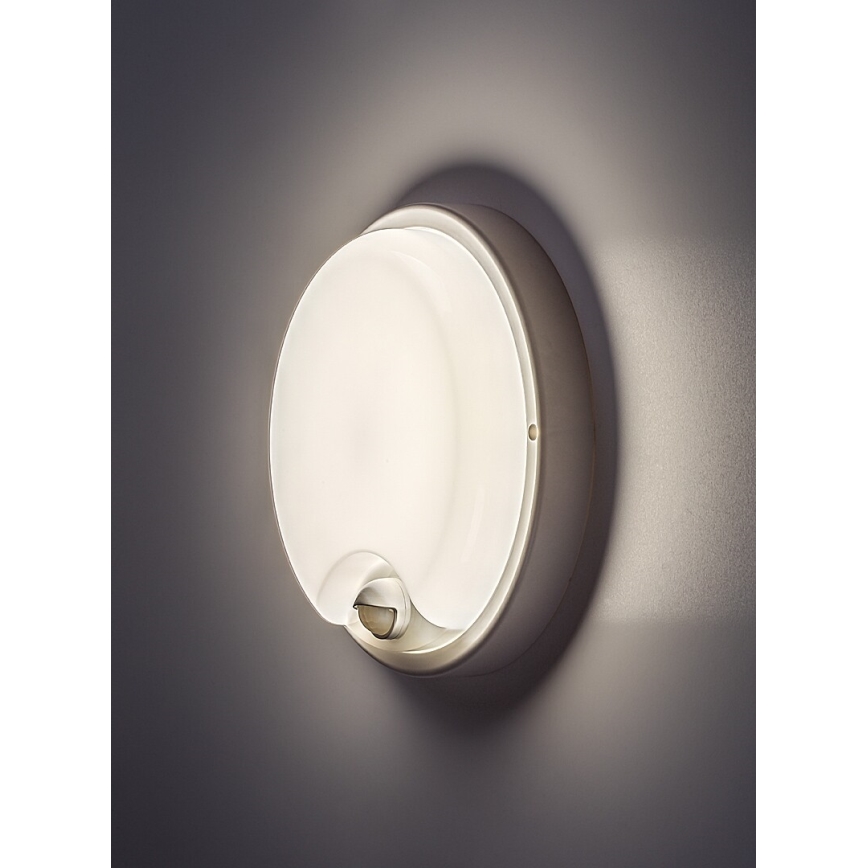 Rabalux - Aplique de pared LED para exterior con sensor, 18 W, 230 V, IP65, blanco