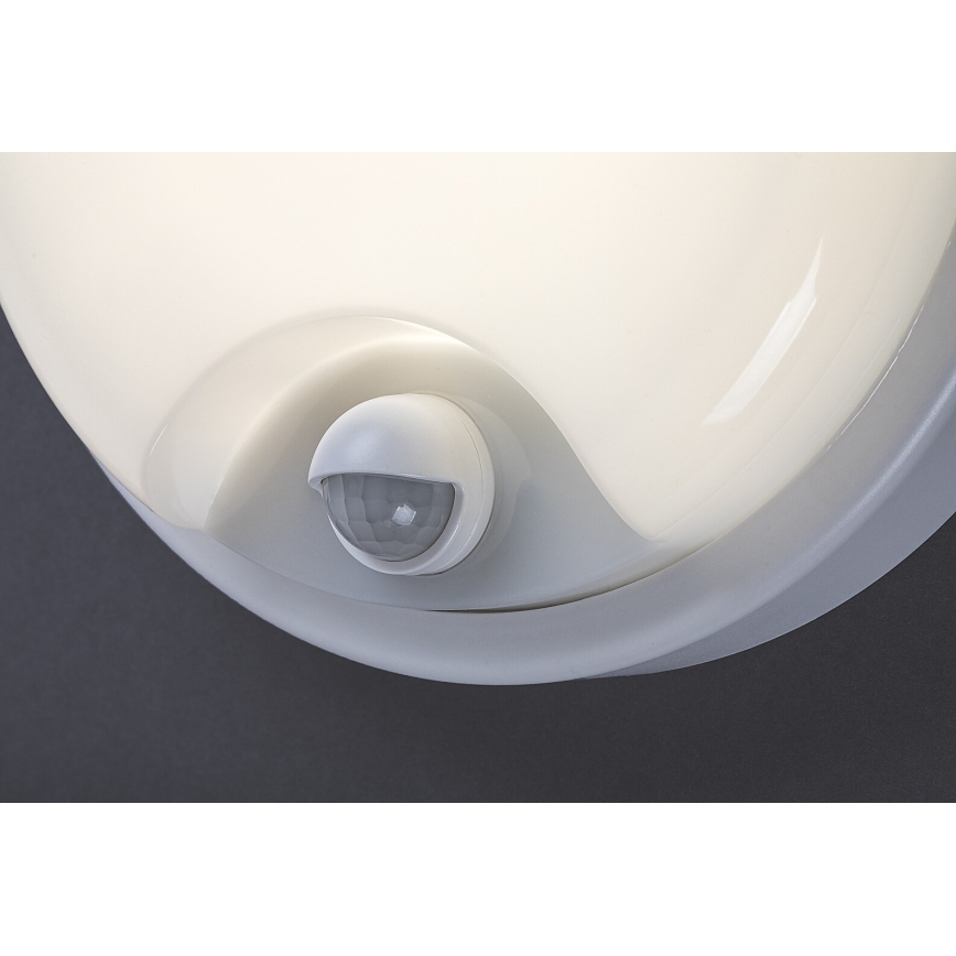 Rabalux - Aplique de pared LED para exterior con sensor, 18 W, 230 V, IP65, blanco