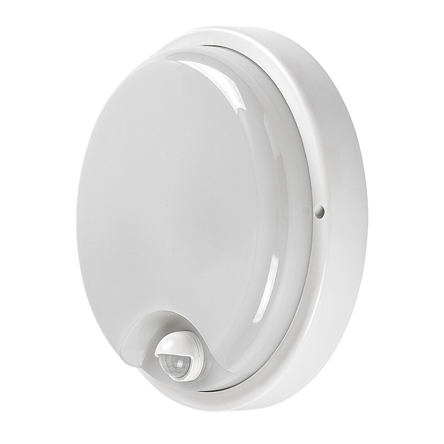 Rabalux - Aplique de pared LED para exterior con sensor, 18 W, 230 V, IP65, blanco
