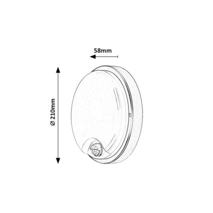 Rabalux - Aplique de pared LED para exterior con sensor, 18 W, 230 V, IP65, blanco