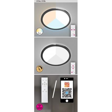 Rabalux - Plafón de exterior regulable LED/15W/230V Wi-Fi Tuya 2700-6500K IP44 + mando a distancia
