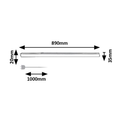 Rabalux - Lámpara LED para bajo mueble de cocina LED/12W/230V 3000/4000K negro