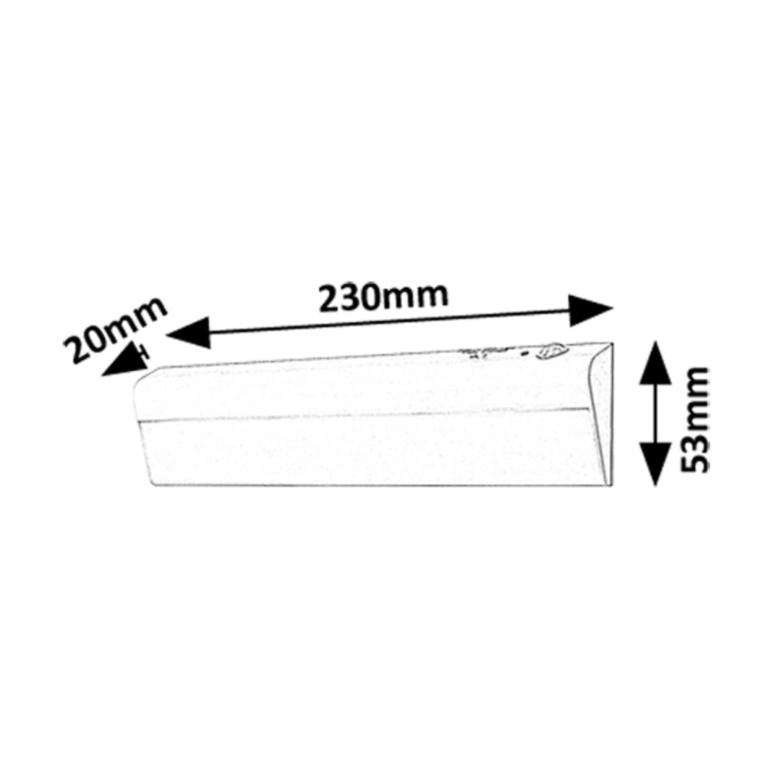 Rabalux - Lámpara LED para bajo mueble de cocina con sensor de movimiento LED/0,5W/3xAA