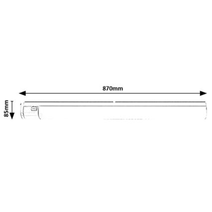 Rabalux - Iluminación LED bajo mueble con toma LED/20W/230V 4000K IP44 negro 87 cm