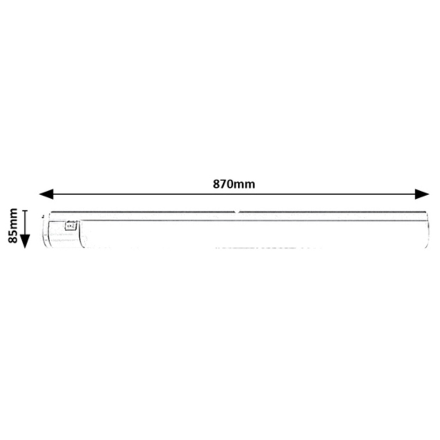 Rabalux - Iluminación LED bajo mueble con toma LED/20W/230V 4000K IP44 negro 87 cm