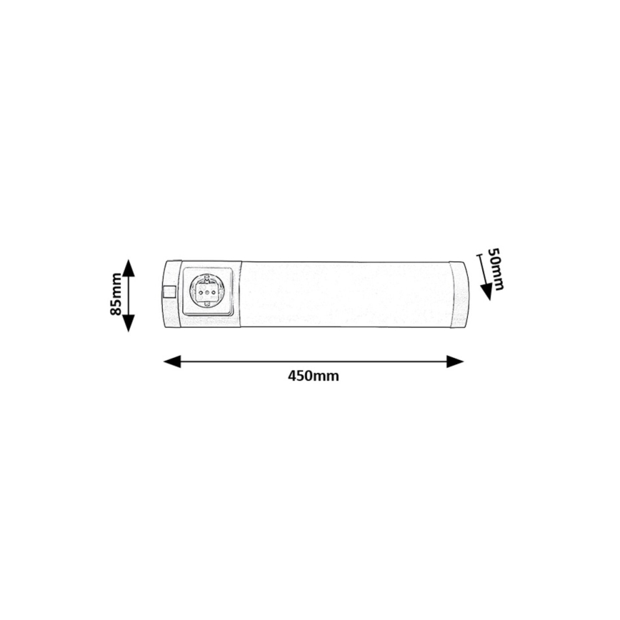 Rabalux - Iluminación LED bajo mueble con toma LED/5W/230V 4000K 45 cm cromo mate