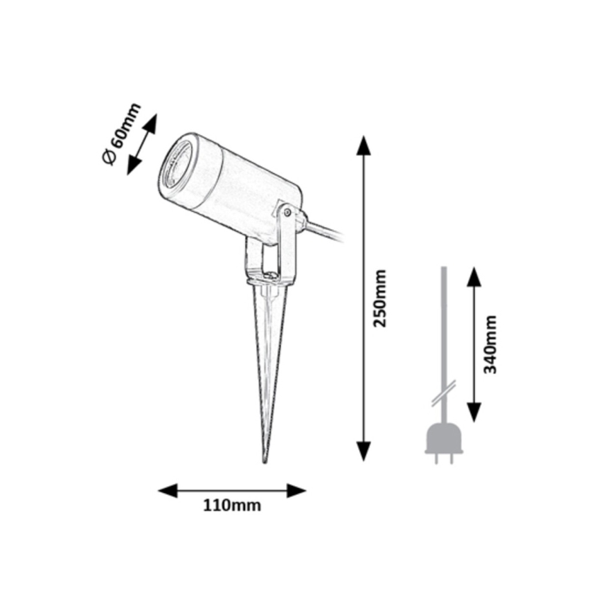 Rabalux - Lámpara de exterior 1xGU10/4W/230V IP65