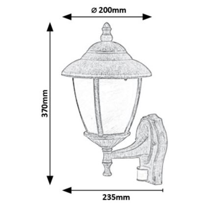 Rabalux - Aplique exterior con sensor 1xE27/60W/230V IP43 do