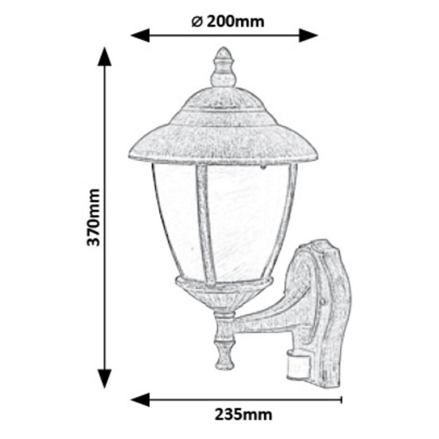 Rabalux - Aplique exterior con sensor 1xE27/60W/230V IP43 do
