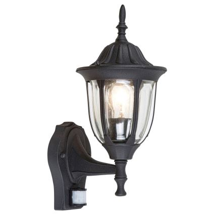 Rabalux - Aplique de exterior con sensor 1xE27/60W/230V IP43 negro