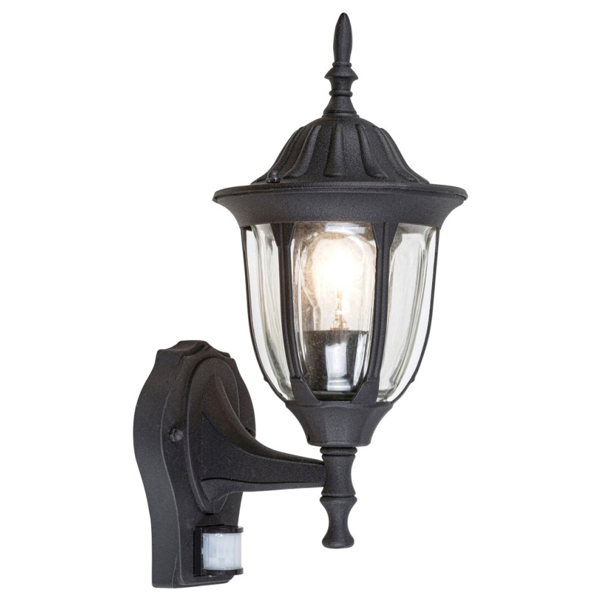 Rabalux - Aplique de exterior con sensor 1xE27/60W/230V IP43 negro