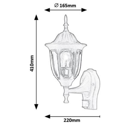 Rabalux - Aplique de exterior con sensor 1xE27/60W/230V IP43 negro