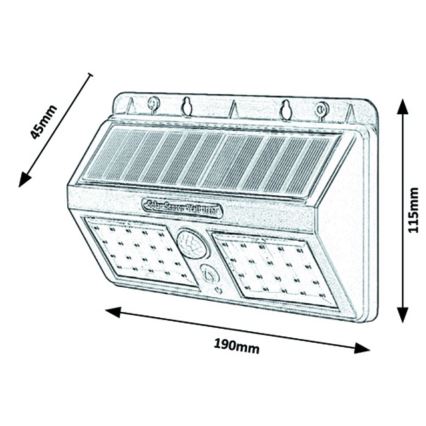 Rabalux - Lámpara de pared solar LED con sensor IP44 1200 mAh