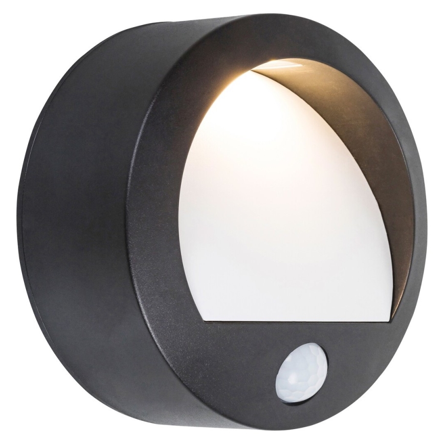Rabalux - Aplique LED exterior con sensor LED/1,5W/3xAA IP44 negro