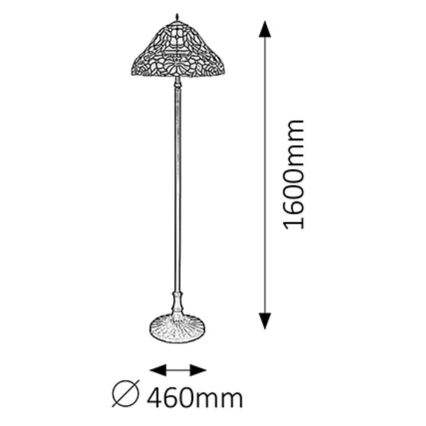 Rabalux - Tiffany Lámpara de pie de vidriera 2xE27/60W/230V