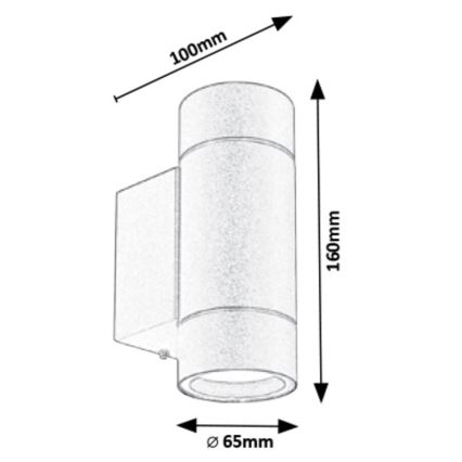 Rabalux - Aplique de exterior 2xGU10/10W/230V IP54 gris
