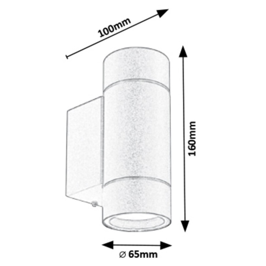 Rabalux - Aplique de exterior 2xGU10/10W/230V IP54 gris