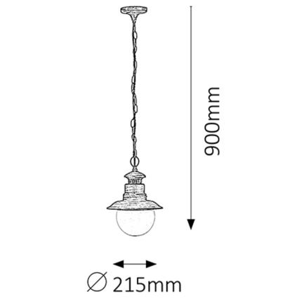 Rabalux - Lámpara colgante exterior 1xE27/60W IP44
