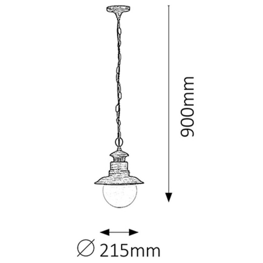 Rabalux - Lámpara colgante exterior 1xE27/60W IP44