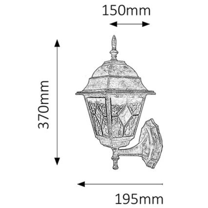 Rabalux - Lámpara de pared exterior 1xE27/60W/230V