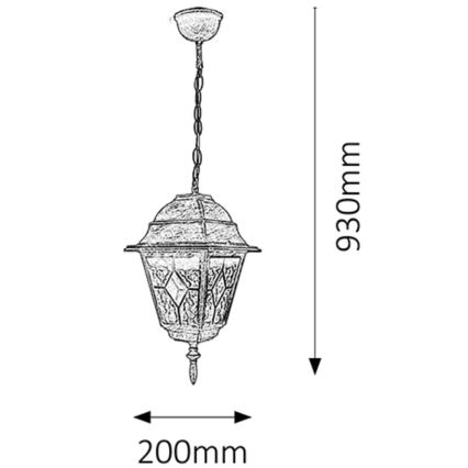 Rabalux - Lámpara de techo exterior 1xE27/60W/230V
