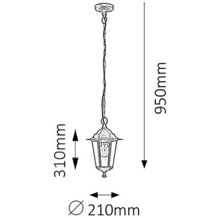 Rabalux - Lámpara colgante exterior 1xE27/60W/230V