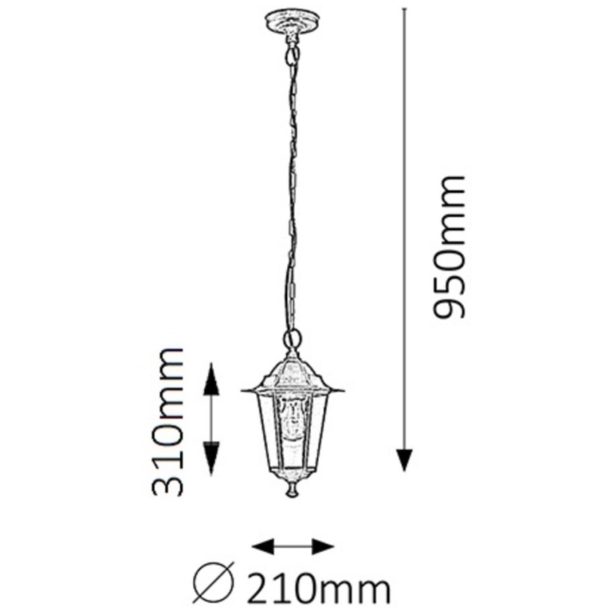 Rabalux - Lámpara colgante exterior 1xE27/60W/230V