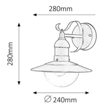 Rabalux - Aplique exterior 1xE27/60W/230V IP44