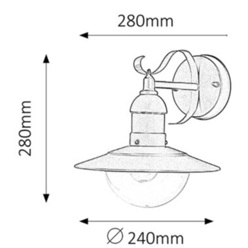 Rabalux - Aplique exterior 1xE27/60W/230V IP44