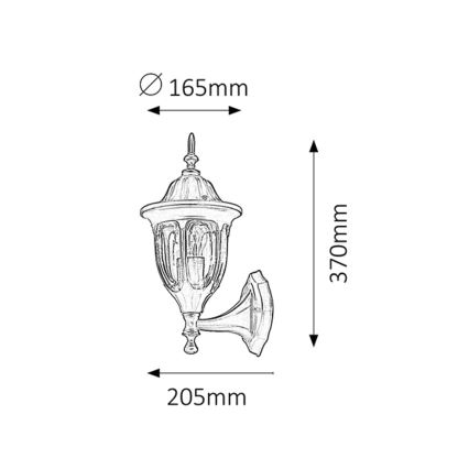 Rabalux - Aplique exterior 1xE27/60W/230V