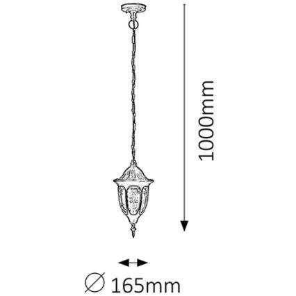 Rabalux - Lámpara colgante exterior 1xE27/60W/230V
