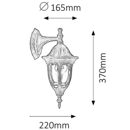 Rabalux - Aplique exterior 1xE27/60W/230V