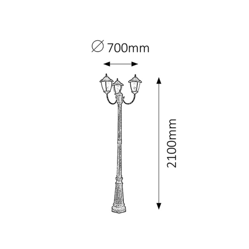 Rabalux - Lámpara de exterior 3xE27/60W/230V 210 cm
