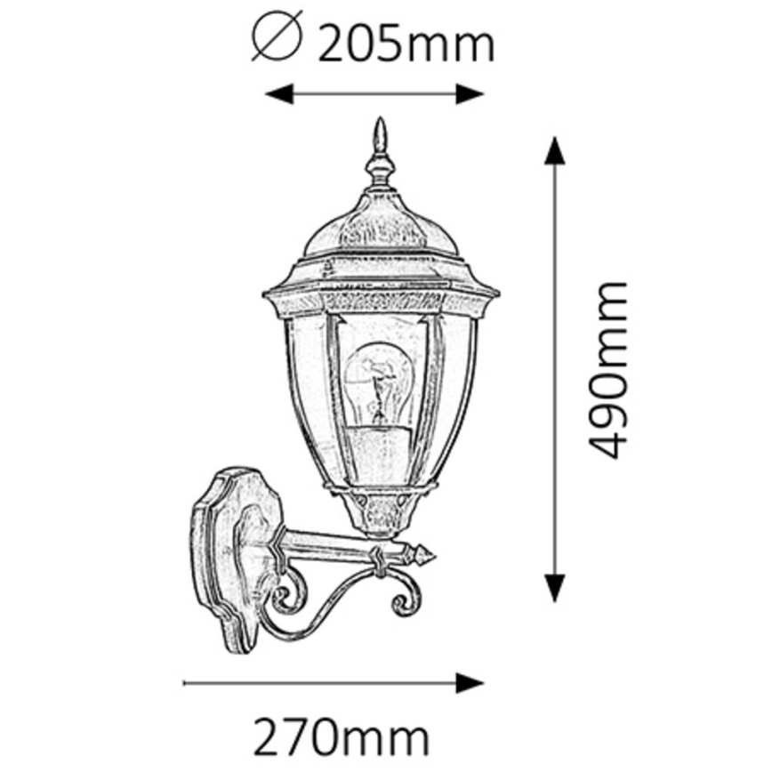 Rabalux - Aplique exterior 1xE27/100W/230V IP44