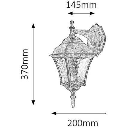 Rabalux - Aplique exterior 1xE27/60W/230V IP44