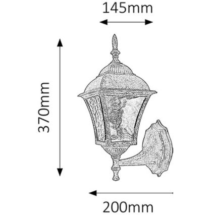 Rabalux - Aplique exterior 1xE27/60W/230V IP44