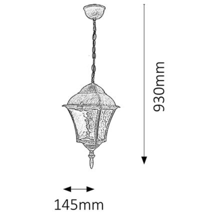Rabalux - Lámpara colgante exterior 1xE27/60W/230V IP44