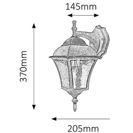 Rabalux - Aplique exterior 1xE27/60W/230V IP44