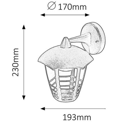 Rabalux - Aplique exterior 1xE27/60W/230V IP44
