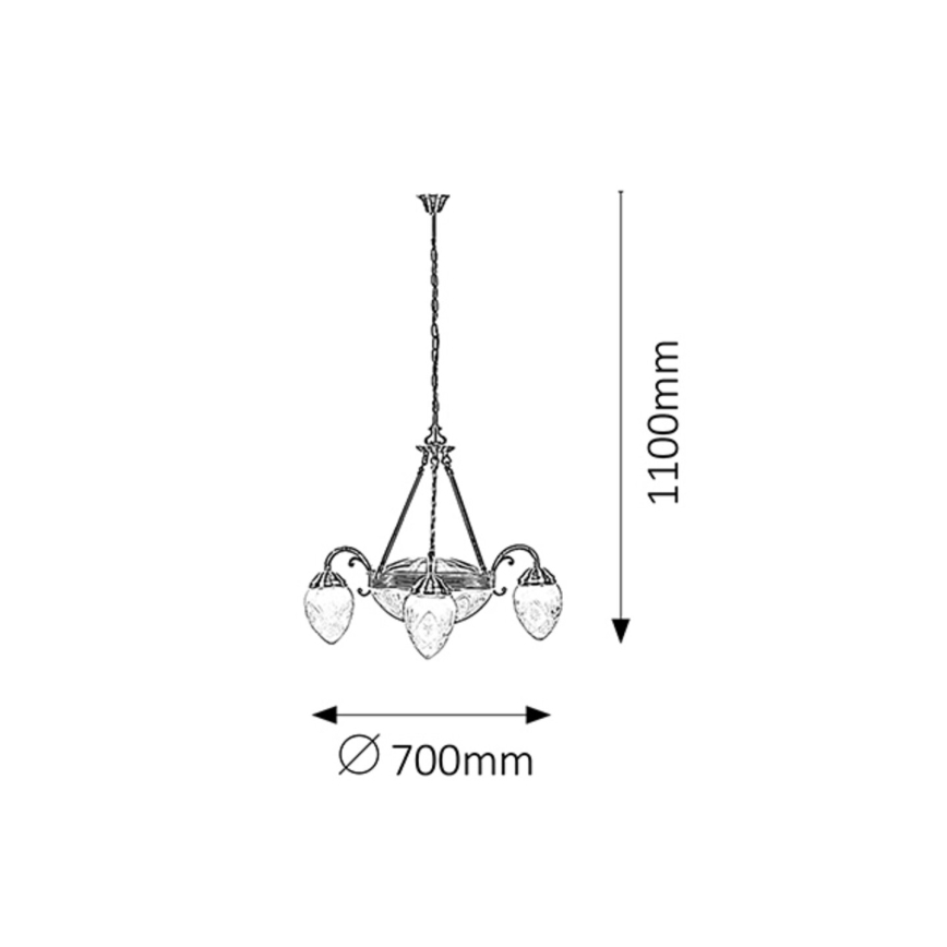 Rabalux 8633 - Lámpara colgante ANNABELLA 3xE14/40W+2xE27/60W