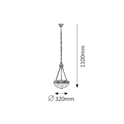 Rabalux 8637 - Lámpara colgante ANNABELLA 2xE27/60W/230V
